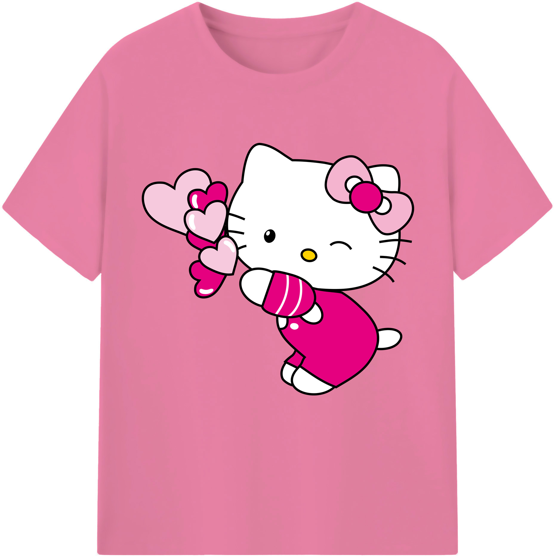 （画像用） Hello Kitty ハローキティ 綿100％半袖Tシャツ（フロントプリント）
